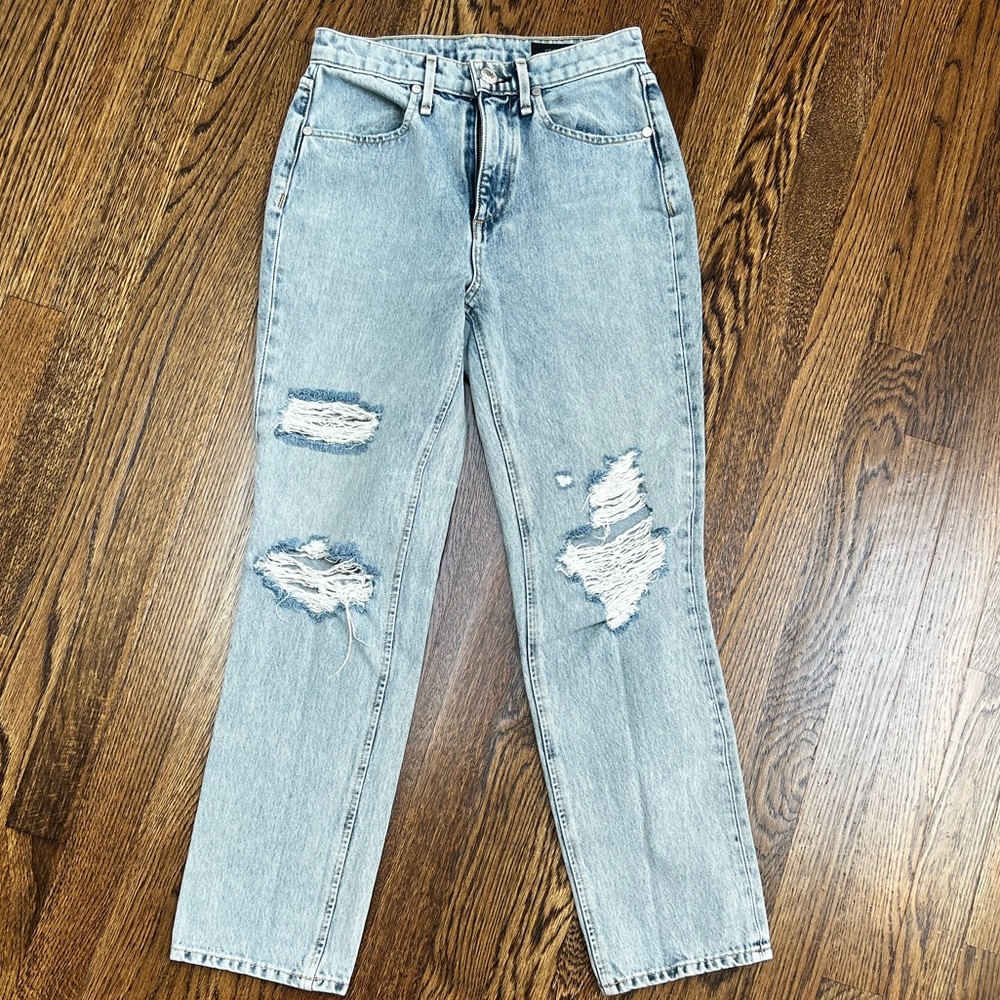 Rag & bone light wash distress Nina rise size 24